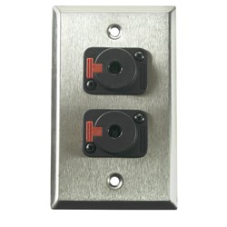Whirlwind Wall Plate - 1 Gang Stainless Steel 2 Whirlwind WCQF 1/4 Inch Jacks